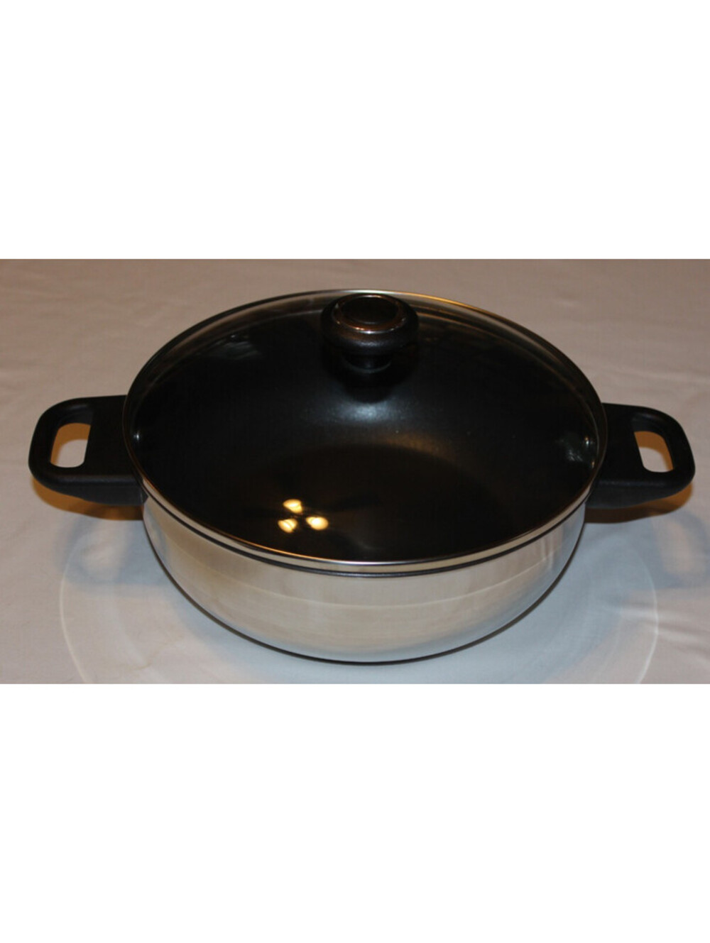 Cook’s Essentials ImpactBase 4 Qt 18/10 Stainless Nonstick Pot Glass Lid NOS